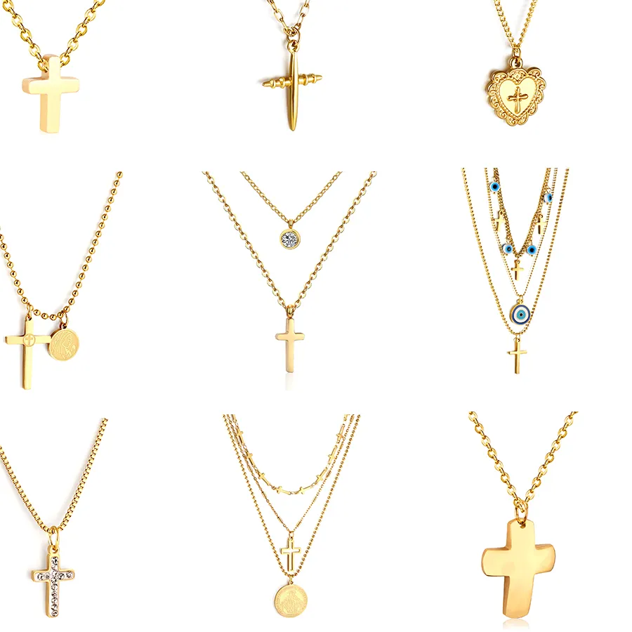 Authentic Celestial Gold‑Plated Cross Amulet – Sacred Protection Pendant