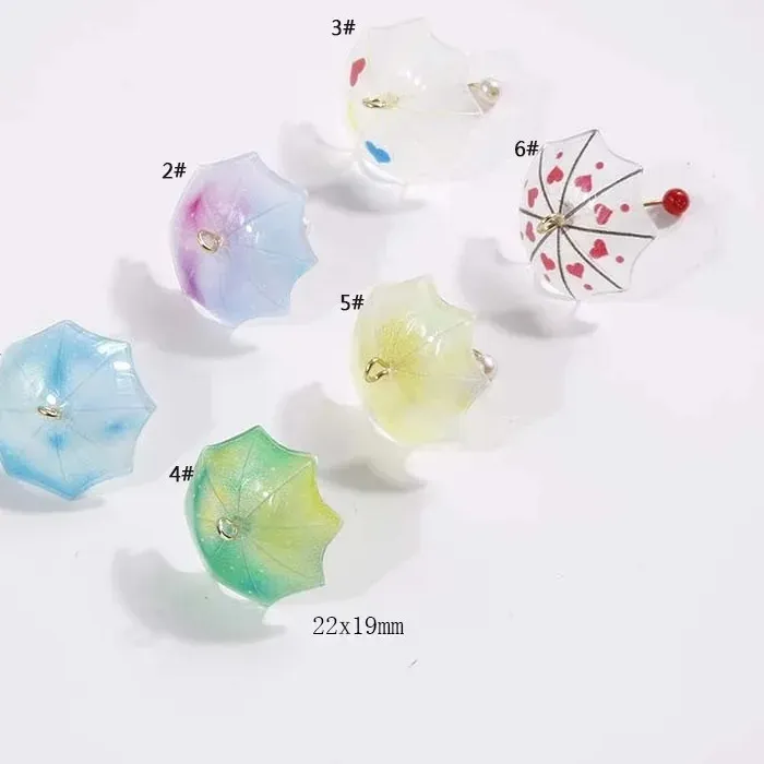 Authentic Mystic Seashore Parasol Pendants – 6 Celestial Umbrellas for Enchanting Crafts
