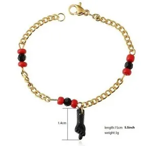 Authentic Radiant Shield: 18K Gold-Plated Baby Azabache Bracelet