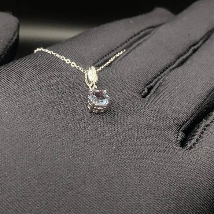 Authentic 925 Sterling Silver Women's Pendant Natural Alexandrite Luxury Jewelry Designer Silver Necklace Joyeria Fina Para Mujer