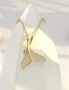 Authentic The Siren's Echo Mermaid Tail Pendant in Radiant 14K Gold Plate