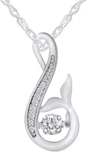 Authentic The Siren's Tide: Sterling Silver and Cubic Zirconia Fish Tail Pendant