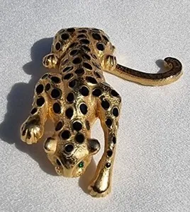 Authentic The Gilded Sentinel: Enamelled Jaguar Talisman with Articulated Tail