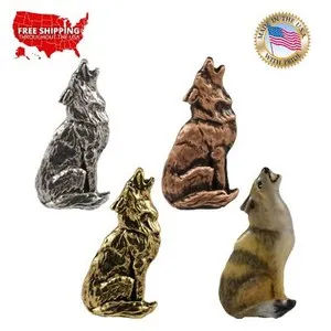 Authentic Creative Pewter Designs Wolf Howling Lapel Pin or Magnet, M042
