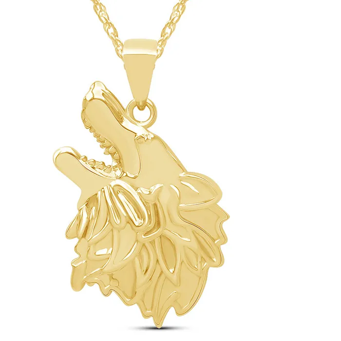 Authentic The Guardian Wolf 14K Gold Plated Talisman