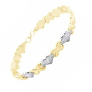 Authentic The Embrace Of Love A Sterling Silver And Gold- Plated Heart Bracelet
