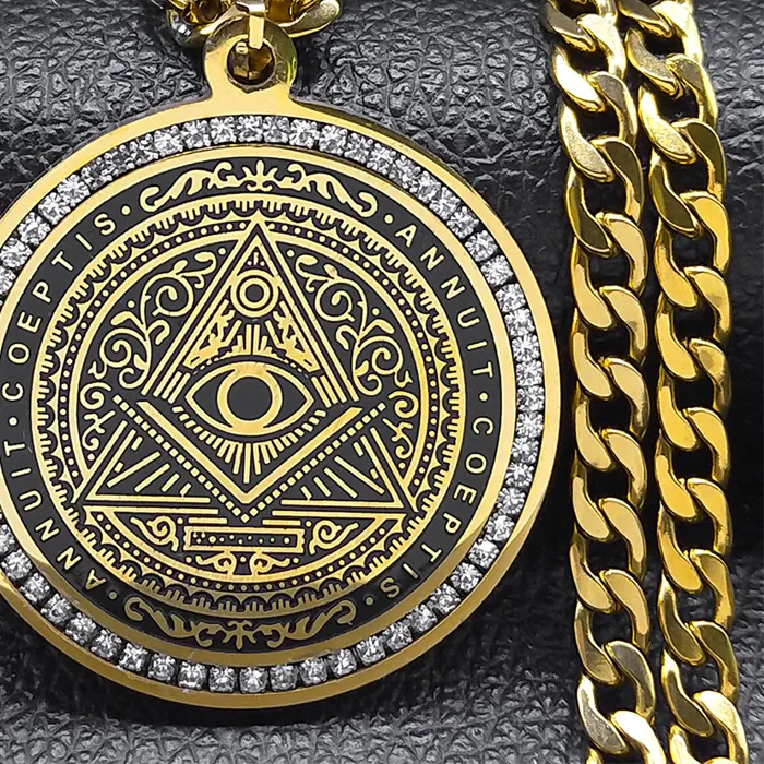 Authentic The All-Seeing Pyramid Talisman of Gold and Crystal