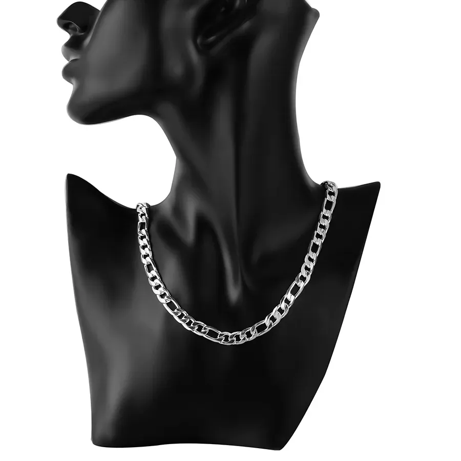 Authentic Celestial Geometry: 925 Sterling Silver 8mm Flat Necklace – 20 inches