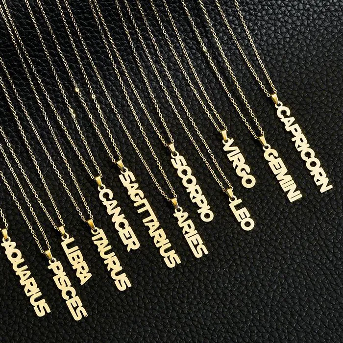 Authentic Celestial Gold‑Plated Clavicle Necklace – Twelve‑Star Constellation Talisman