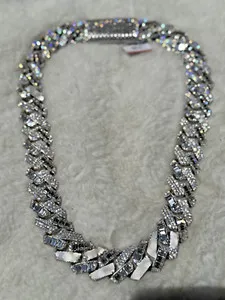 Authentic Radiant Serenity - 64.2CT Moissanite in Luminous White Gold Plated Silver Chain