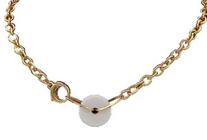 Authentic Radiant Luminescence: The GUESS Gold-Plated White Onyx Chain