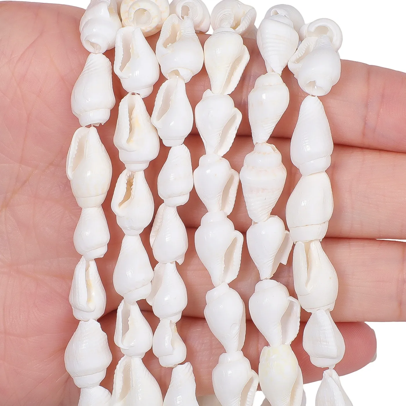 Authentic Natural Sea Conch Shell Beads White Snail- Shaped Shell Beads For Jewelry Making Diy Charms Bracelet Necklace Accessories