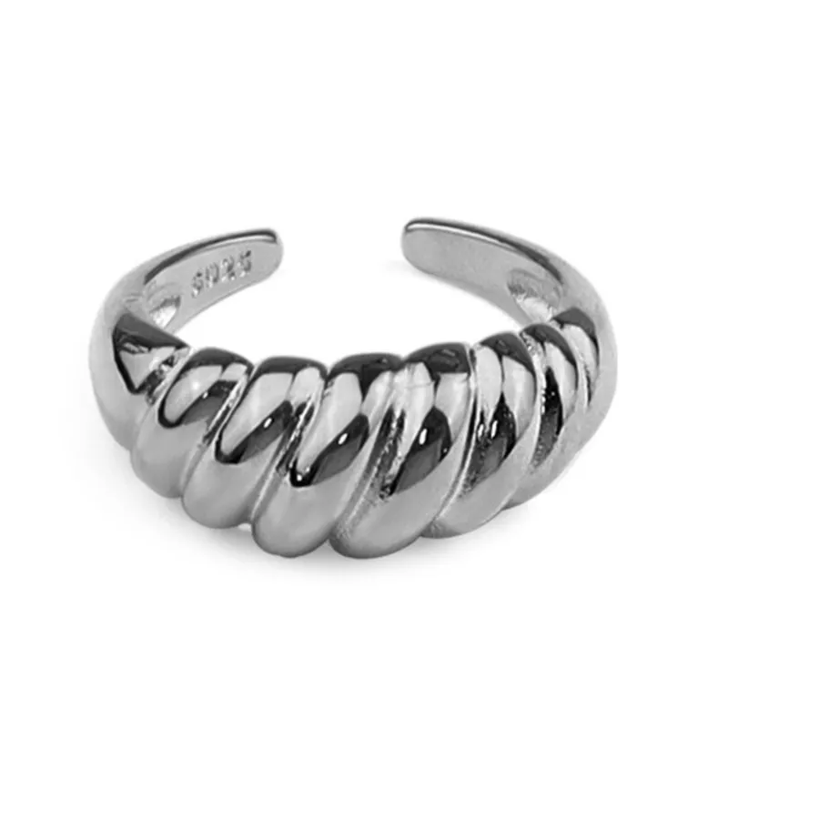 Authentic The Eternal Knot of Radiance: Sculpted Sterling Silver Band