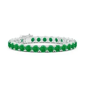 Authentic Radiant Celestial Bond: The 18k Gold-Plated Round-Cut Natural Gemstone Tennis Bracelet