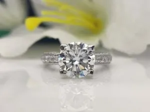 Authentic Celestial 3‑Carat Moissanite Love Sigil in Radiant 14K White‑Gold Aura