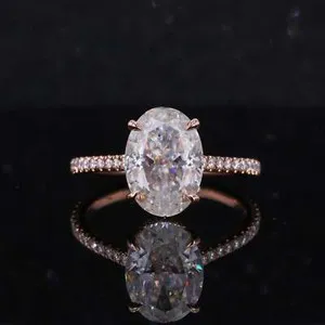 Authentic The Ethereal Radiance: Rose-Gold Moissanite Solstice Ring