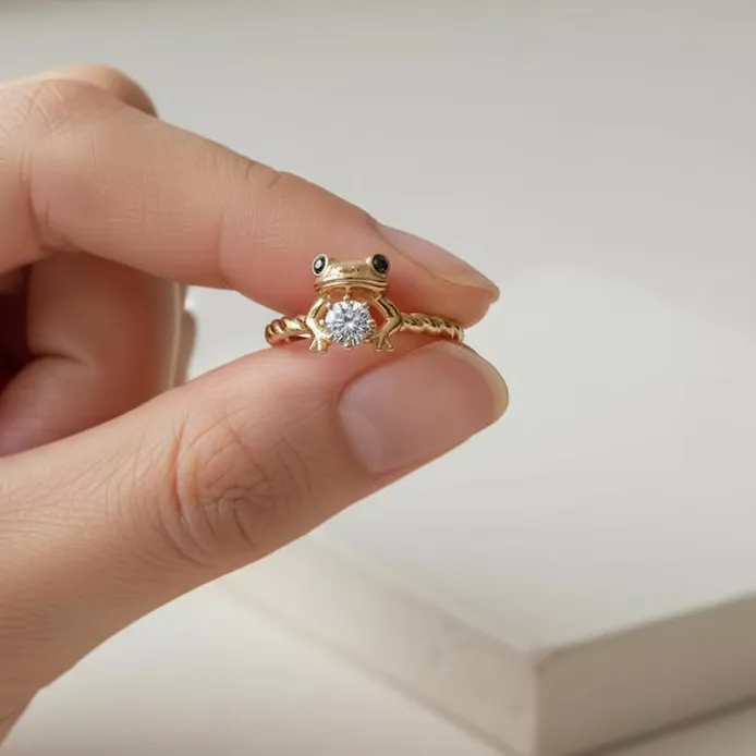 Authentic Leap into Harmony with the Golden Frog's Gentle Touch