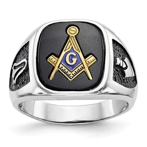 Authentic The Sovereign Architect: Masonic Onyx & Gold Signet