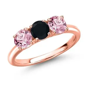 Authentic The Rose Veil: Onyx and Lab-Grown Diamond Ring