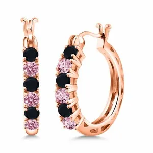 Authentic Ethereal Dusk Onyx and Rose Gold Celestial Hoops