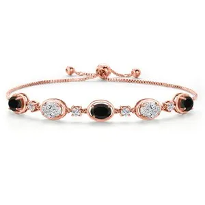 Authentic Vessel of Shadow and Light: The Rose-Gilded Onyx Bracelet