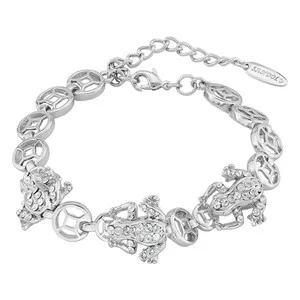 Authentic Made with Swarovski Crystals White Gold Plated Frog Bracelet Brand !!!