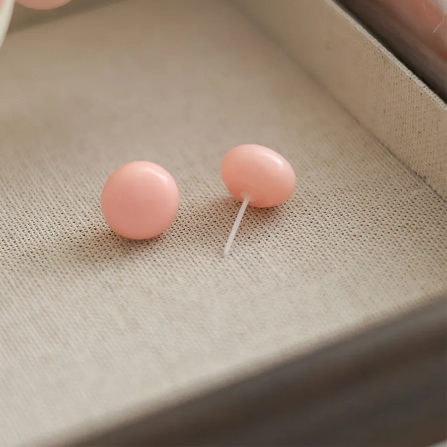 Authentic Material Bioceramic Sugar Cube Mini Stud Earrings Allergy Prevention Piercing Ear Hole Jewelry