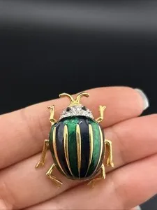 Authentic Whispering Hearts of the Golden Beetle: A D'Orlan Brooch of Love and Protection