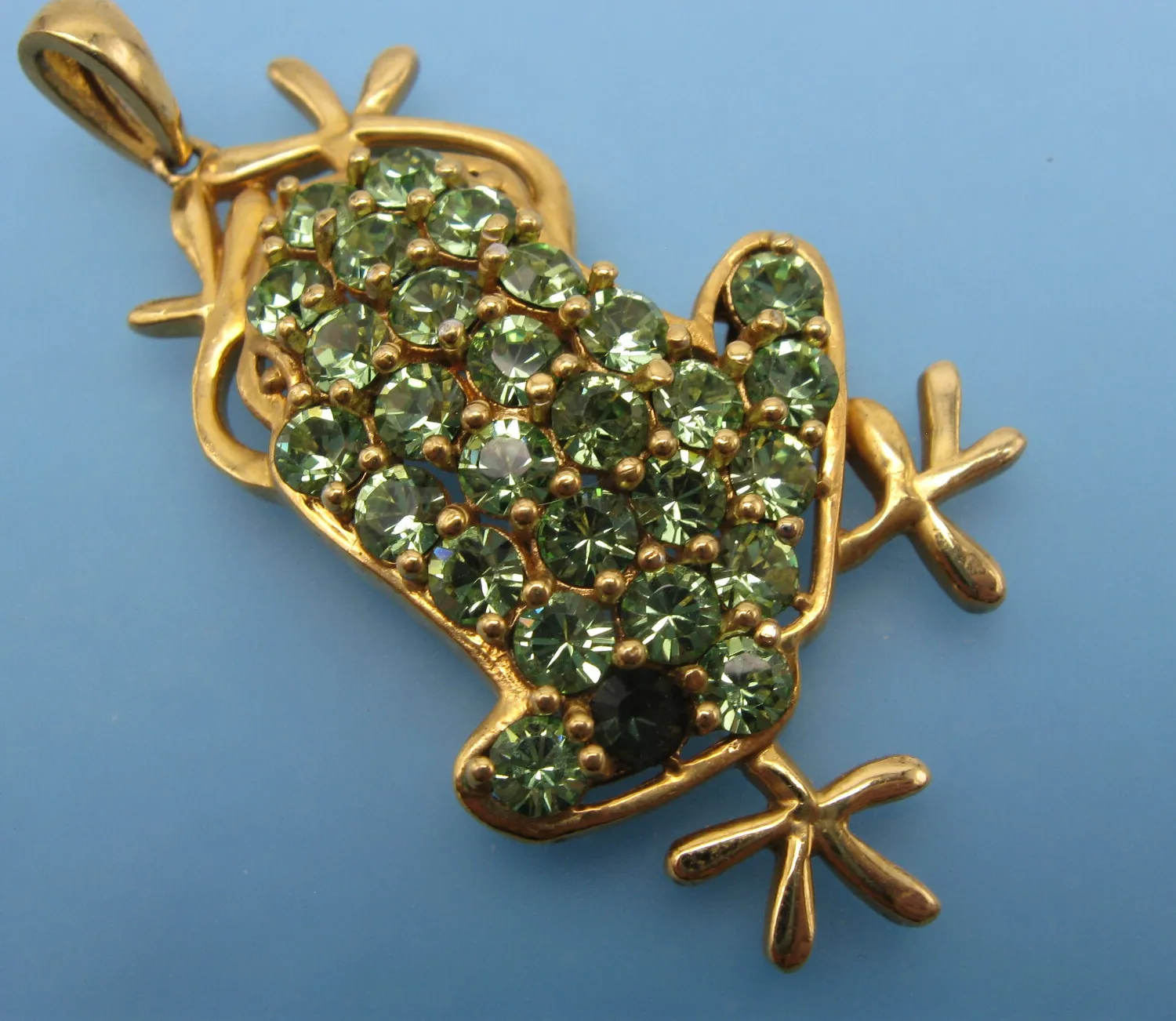 Authentic Amphibian Ascension: Green Crystal Frog Pendant of Abundance
