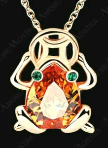Authentic Fortune‑Gleaming Golden Frog Amulet with Coin Pendant