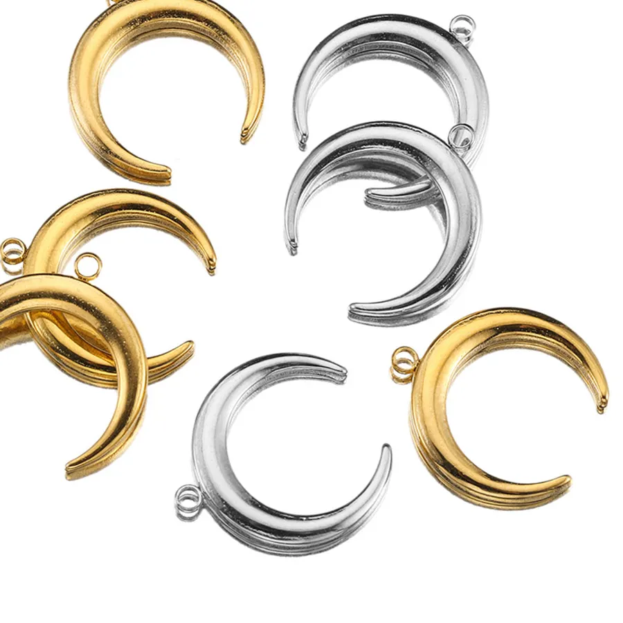 Authentic 5pcs Charms Gold Plated 20mm Crescent Moon Pendant for Jewelry Making DIY Necklace Bracelet Accessories Supplies