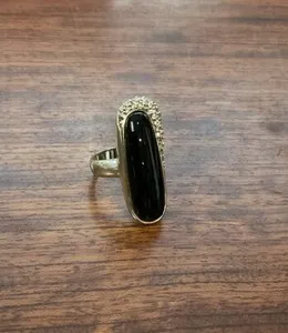 Authentic The Obsidian Veil: Moissanite and Onyx Alchemical Ring