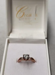 Authentic The Ethereal Heart Moissanite Ring in Radiant Rose Gold