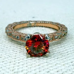 Authentic The Crimson Bloom Filigree Cocktail Ring