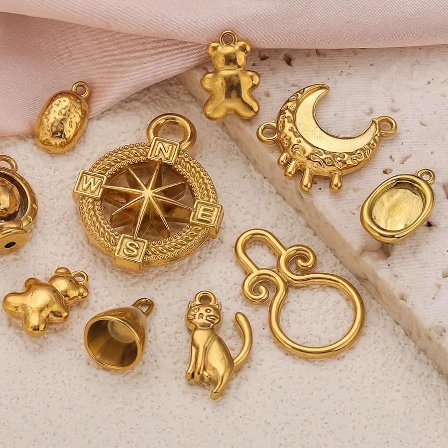 Authentic 5pcs Kitten Globe Bell Charm Gold-plated for DIY Necklace Bracelet Earrings Jewelry Making Accessories