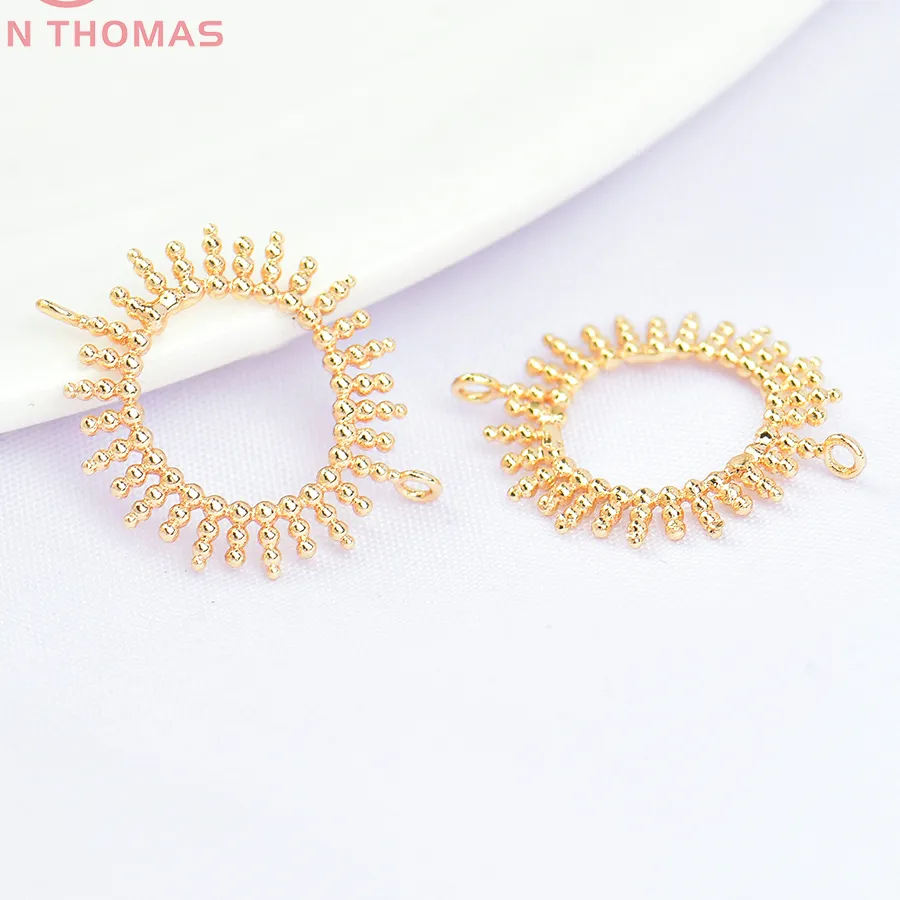 Authentic Radiant Solar Blossom Pendants in 24K Gold Plated Brass