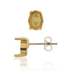 Authentic Enchanted Oval Crystal Earring Posts – 8 mm Mystic Foundations