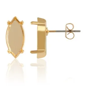 Authentic Navette Crystal Stud Earring Bases