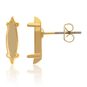 Authentic Celestial Navette Earring Mountings - Sacred Geometries in Gold