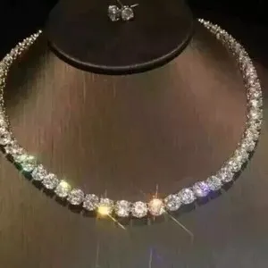 Authentic The Celestial Radiance Tennis Necklace: A Halo of Eternal Light
