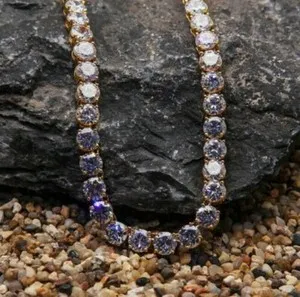 Authentic The Astral Luminance 20-Carat Moissanite Hip Hop Chain in 14k White Gold Finish