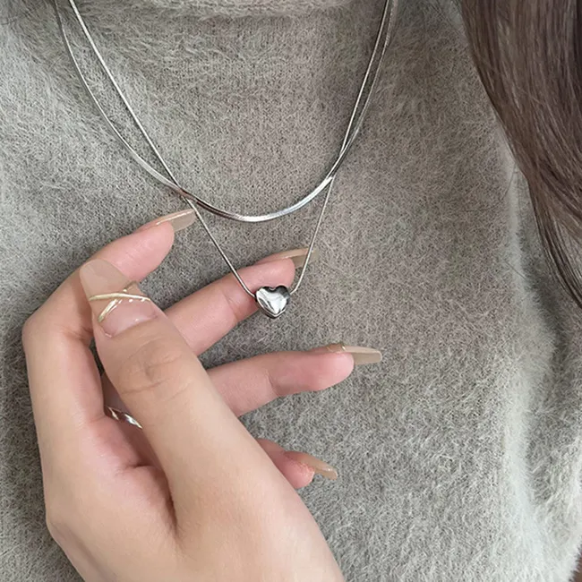 Authentic The Eternal Pulse: Double-Layered Heart of Sterling Silver
