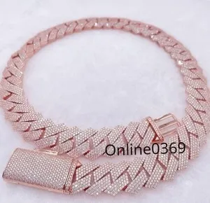 Authentic Celestial Rose‑Gold Miami Cuban Chain with VVS Moissanite Star‑Stud