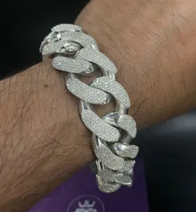 Authentic Radiant Luminescence Moissanite Heavy Cuban Bracelet