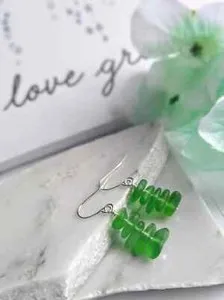 Authentic Luminous Tides: Ethereal Sea Glass and Gold Talismans