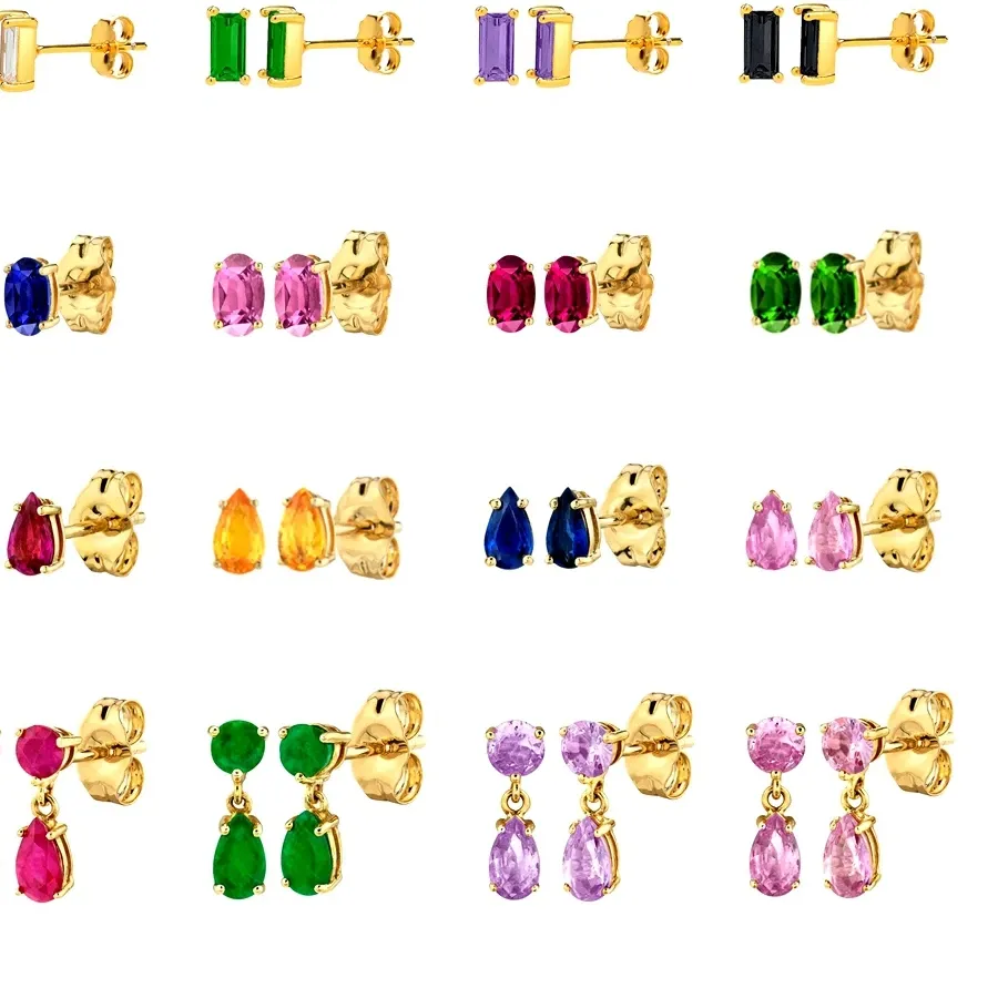 Authentic Tears Of The Sacred Spring Gemstone Water Drop Stud Earrings
