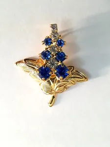 Authentic The Celestial Blossom: Gold-Plated Sapphire and Cubic Zirconia Botanical Talisman