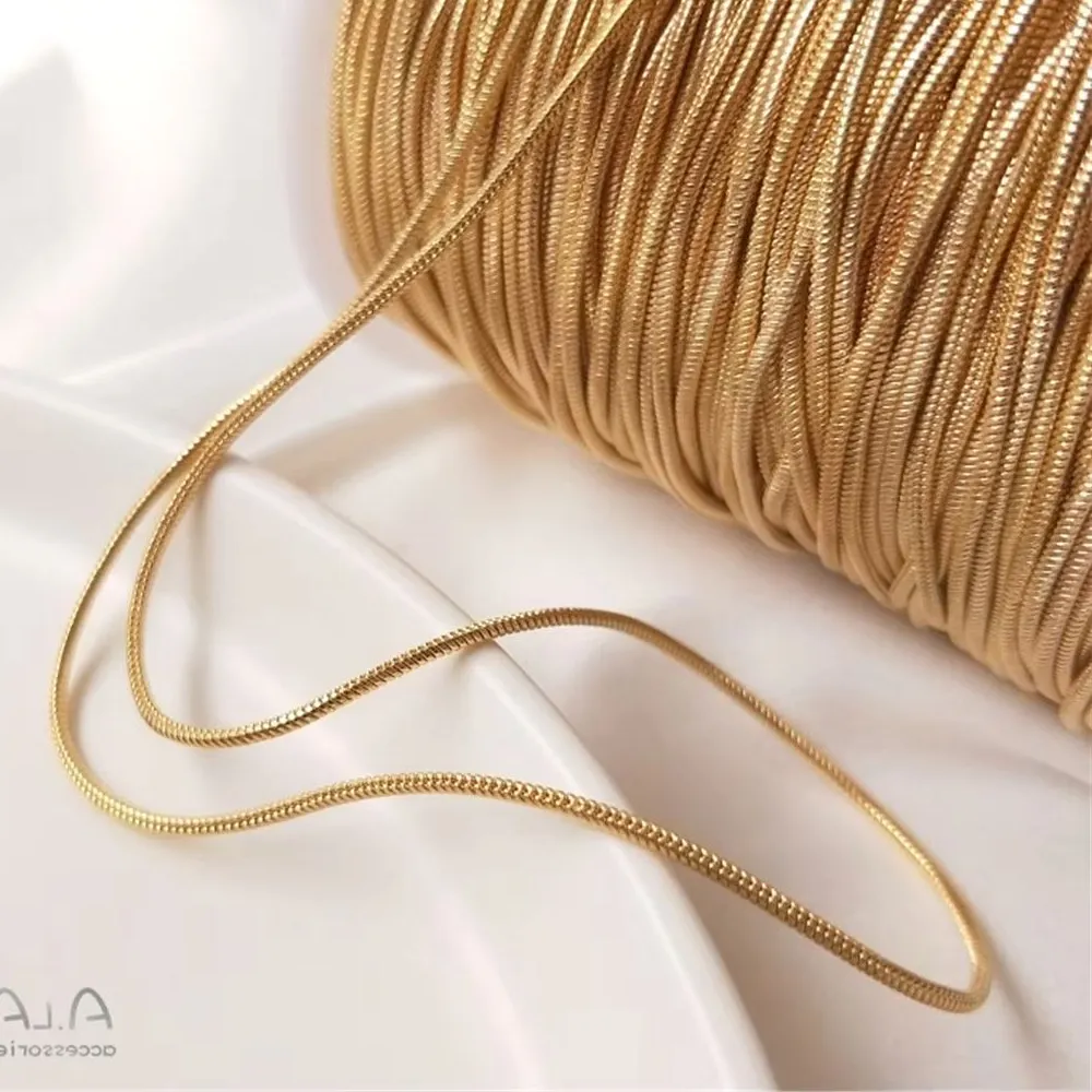 Authentic 14K Gold Color Diy Chain Accessories Real Gold Plated Loose Chain Snake Bone Chain Handmade Diy Necklace Bracelet B616