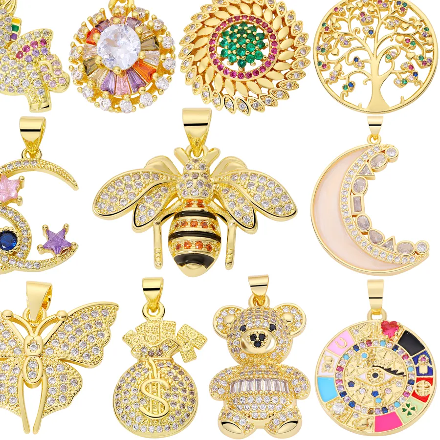 Authentic Celestial Totem Charms: 18K Gold-Plated Sacred Geometry & Animal Spirit Talismans