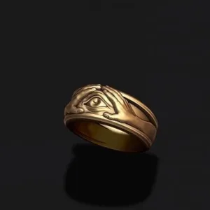 Authentic The All-Seeing Sentinel: Sacred Geometry Eye of Horus Gold Signet